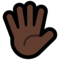Raised Hand With Fingers Splayed - Black emoji on Microsoft